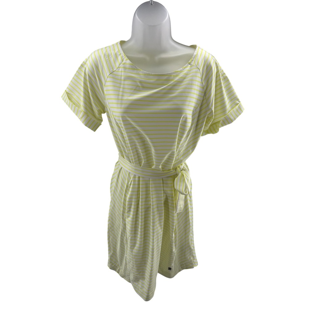 Helly Hansen Thalia Summer Dress Sunny Lime White Striped Womens Small New
